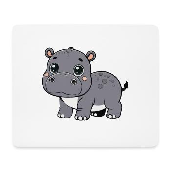 Nilpferd-Kind - Mousepad (Querformat) - Weiß - Vorne