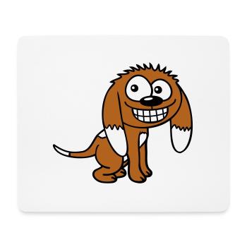 Dog looks funny grin happy smile fun - Mouse Pad (horizontal) - white - Front