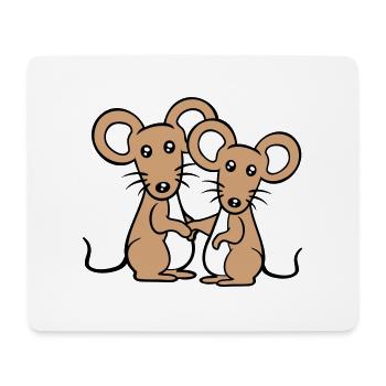 2 Mäuse Paar Zwei Verliebt Valentinstag Frau Mann - Mousepad (Querformat) - Weiß - Vorne