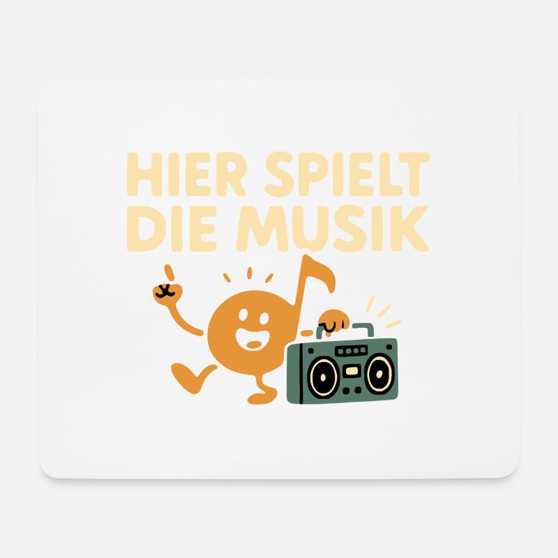 Hier Spielt die Musik - Lustig - Mousepad (Querformat) - Weiß