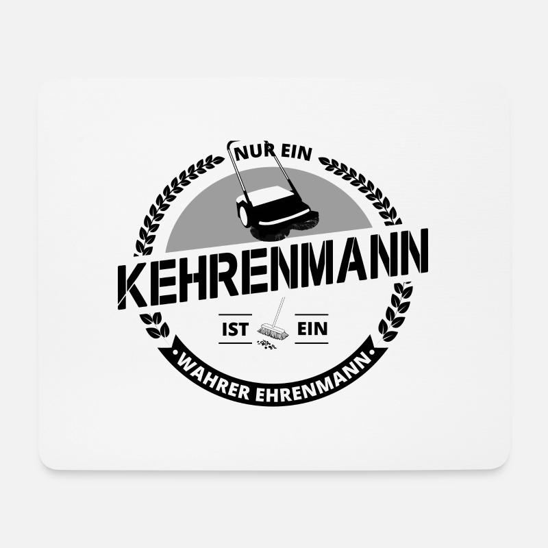 Nur ein KEHRENMANN ist ein wahrer Ehrenmann 🧹 - Mousepad (Querformat) - Weiß