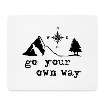 Mountain adventure, mountains, forest and compass - Mouse Pad (horizontal) - white - Front