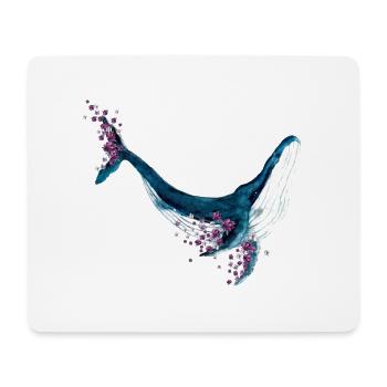 Blauwal Blumen Aquarell Watercolor Shirt - Mousepad (Querformat) - Weiß - Vorne