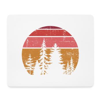 Solar Pine Silhouette - Mouse Pad (horizontal) - white - Front