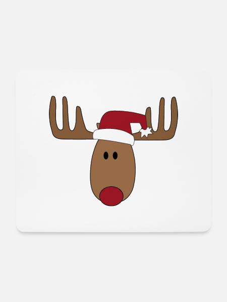 Tolles Design mit Rentier zu Weihnachten - Mousepad (Querformat) - Weiß