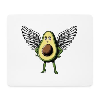 Elegant Avocado Angel Lady with Wings - Mouse Pad (horizontal) - white - Front