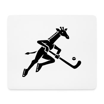 Giraffe Eishockey Silhouette Minimalistisch - Mousepad (Querformat) - Weiß - Vorne