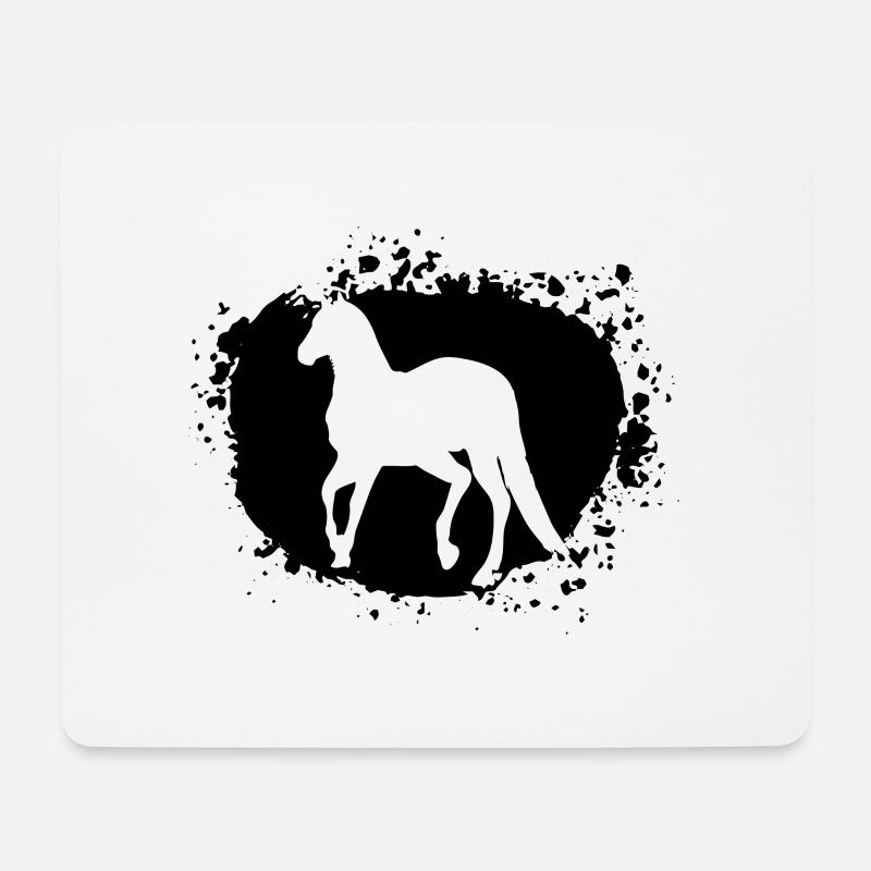 Pferd Hengst Ross Reitsport - Mousepad (Querformat) - Weiß