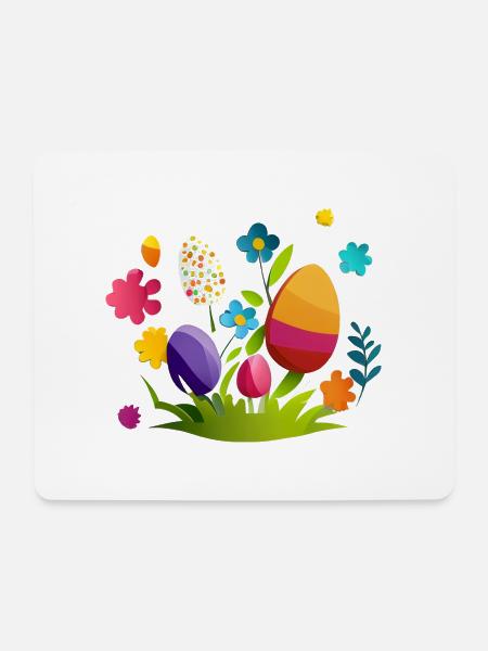 Süßes Design Babyei Für Ostern Und Frühling - Mousepad (Querformat) - Weiß