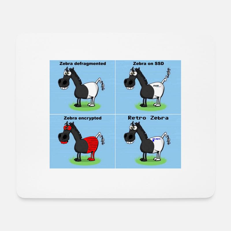 Zebra - Mousepad (Querformat) - Weiß