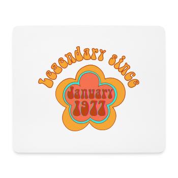Legendär seit Januar 1977 Geburtstag Retro - Mousepad (Querformat) - Weiß - Vorne