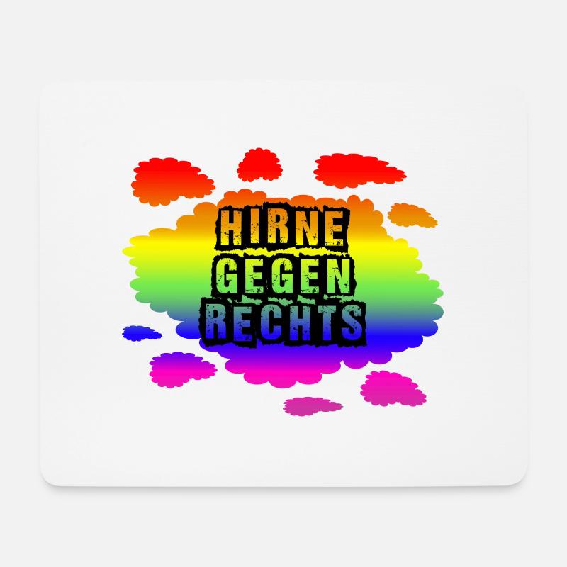 AfD stoppen gegen rechts Demokratie Vielfalt links - Mousepad (Querformat) - Weiß