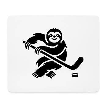 Faultier Eishockey Silhouette Minimalistisch - Mousepad (Querformat) - Weiß - Vorne