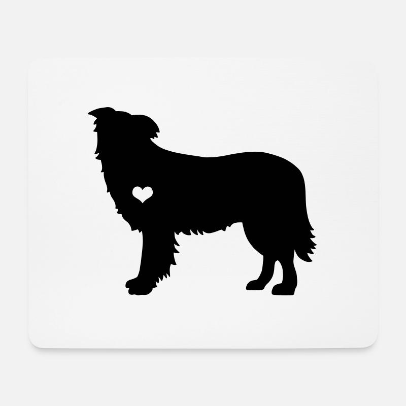 Border Collie Hütehund Schäfer Herzschlag Geschenk - Mousepad (Querformat) - Weiß