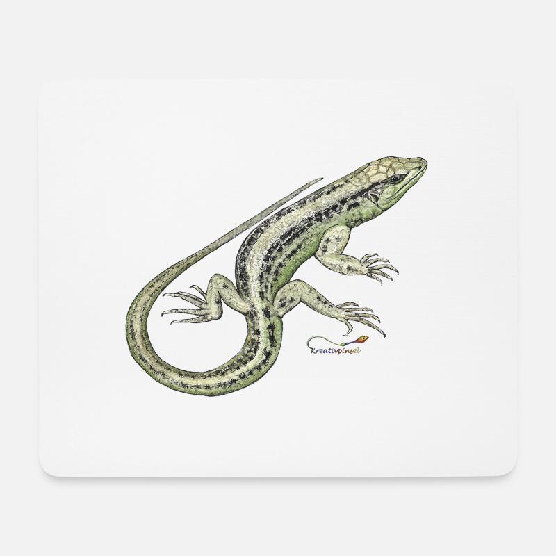 Zauneidechse - Mousepad (Querformat) - Weiß