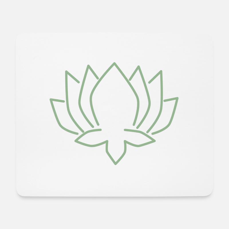 Lotus Blume salbei Blüte Yoga Meditation - Mousepad (Querformat) - Weiß