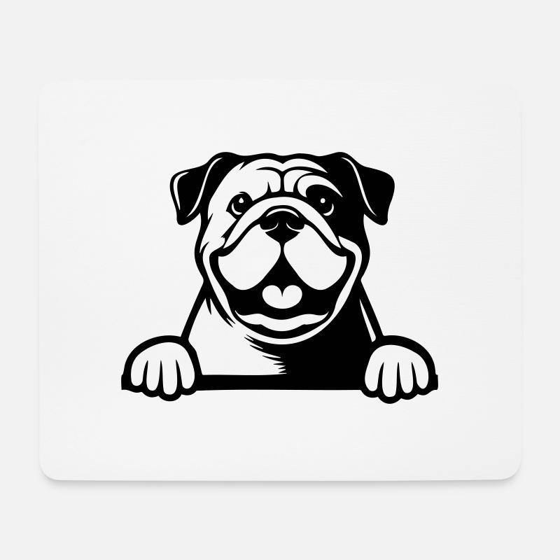 English Bulldog - Mousepad (Querformat) - Weiß