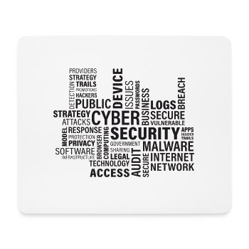Nuage de mots cyber - Tapis de souris (format paysage) - blanc - Devant