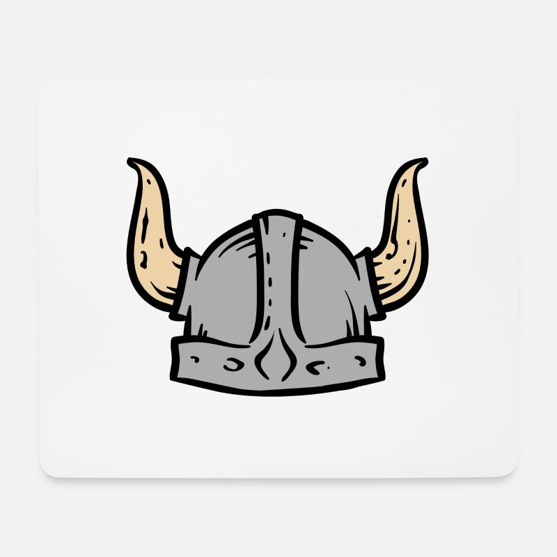 Wikinger Helm - Mousepad (Querformat) - Weiß