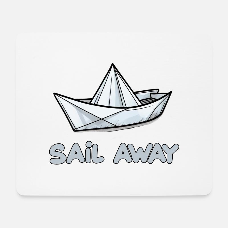 Papierschiff Papierboot Papierschiffchen - Mousepad (Querformat) - Weiß