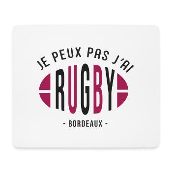 Rugby Bordeaux Je peux pas j ai rugby supporter - Tapis de souris (format paysage) - blanc - Devant