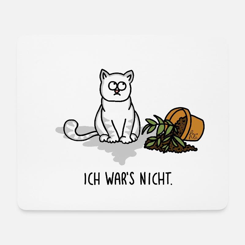 Ich war´s nicht - schuldige freche Katze - Mousepad (Querformat) - Weiß