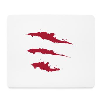 Drei rote Pinselstriche - Mousepad (Querformat) - Weiß - Vorne