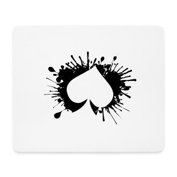 Poker Cartes de poker As de pique - Tapis de souris (format paysage) - blanc - Devant