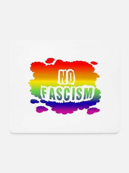 AfD stoppen gegen rechts Demokratie Vielfalt links - Mousepad (Querformat) - Weiß