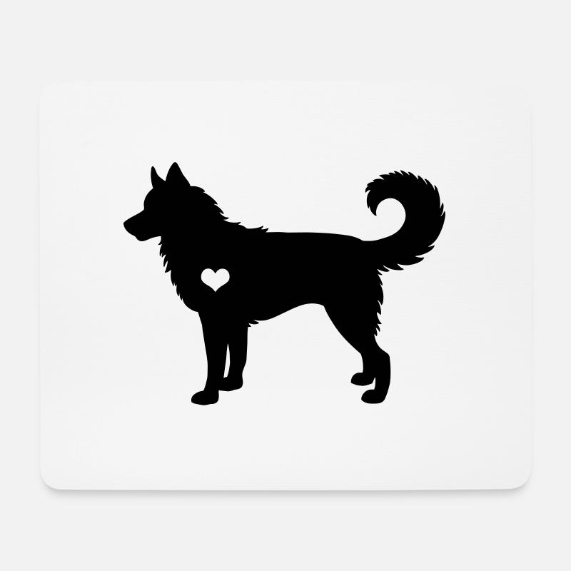 Siberian Husky Herzschlag Hund Geschenkidee - Mousepad (Querformat) - Weiß
