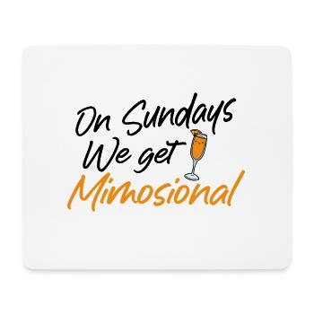 On Sundays We Get Mimosional Brunch Shirt - Mousepad (Querformat) - Weiß - Vorne