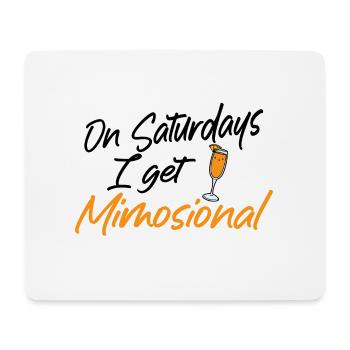 On Saturdays I Get Mimosional Brunch Shirt - Mousepad (Querformat) - Weiß - Vorne