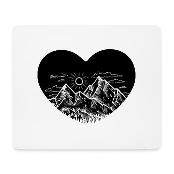 Coeur - Montagne - (18) - Tapis de souris (format paysage) - blanc - Devant