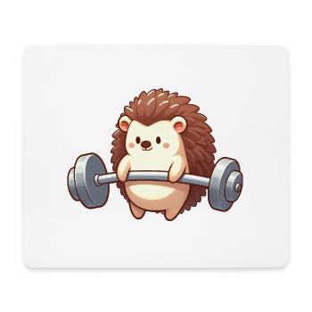 Süßer Igel Langhantel Fitness Workout Cartoon - Mousepad (Querformat) - Weiß - Vorne