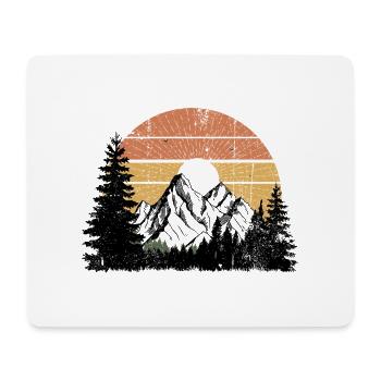 Sonnenuntergang Berg Silhouette Design - Mousepad (Querformat) - Weiß - Vorne