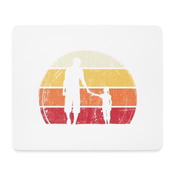 Sunset Silhouette: Father and Child - Mouse Pad (horizontal) - white - Front