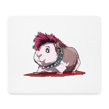 Meerschweinchen als Punker - Mousepad (Querformat) - Weiß - Vorne