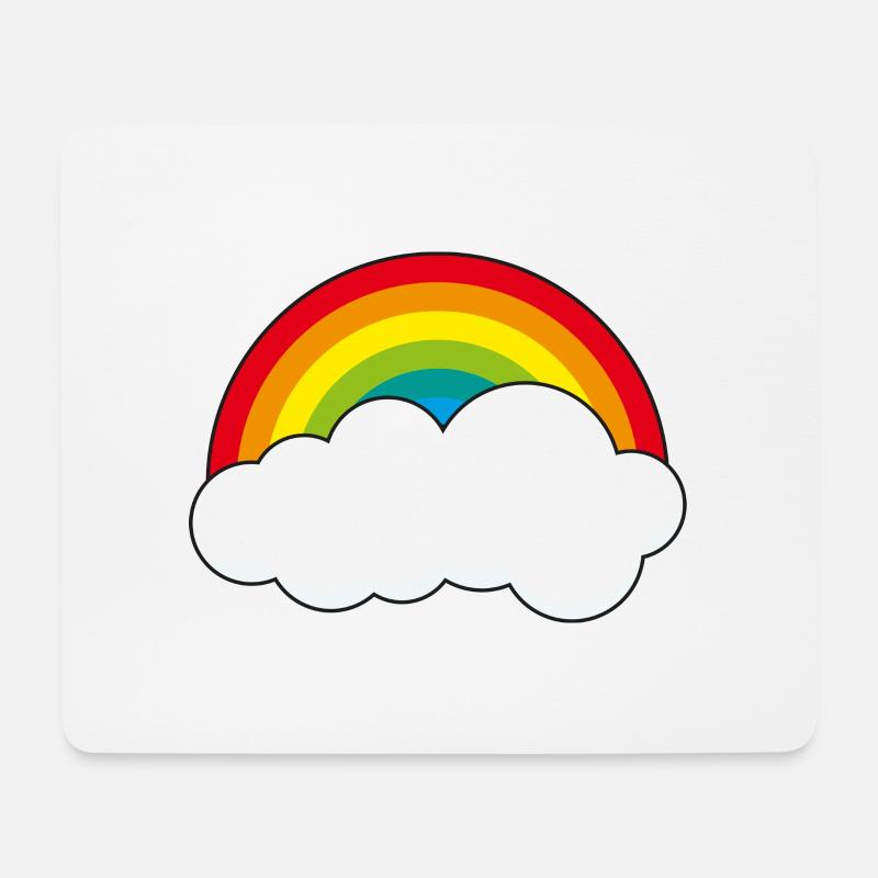 Arc-en-ciel avec nuage - Tapis de souris (format paysage) - blanc