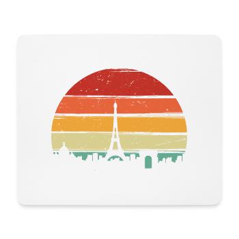 Sonnenuntergang Eiffelturm - Mousepad (Querformat) - Weiß - Vorne