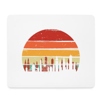 Retro Sunset City Skyline - Mouse Pad (horizontal) - white - Front