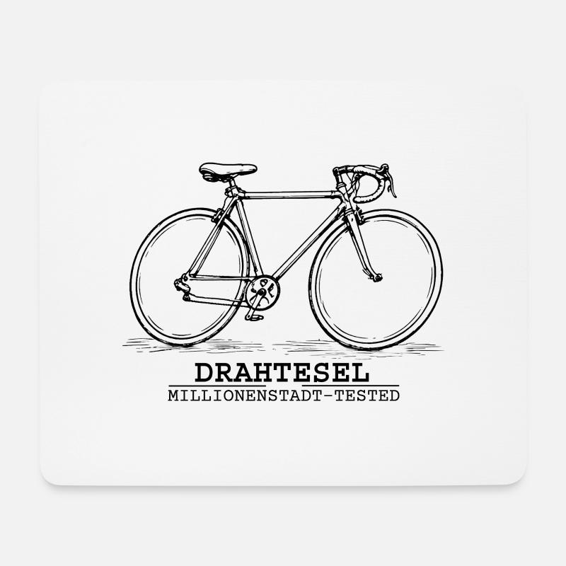 Drahtesel - Mousepad (Querformat) - Weiß