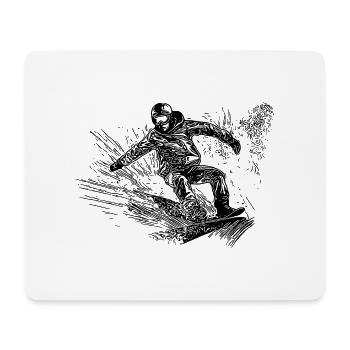 style de glisse de planche à neige profonde mouvement de planche à neige - Tapis de souris (format paysage) - blanc - Devant