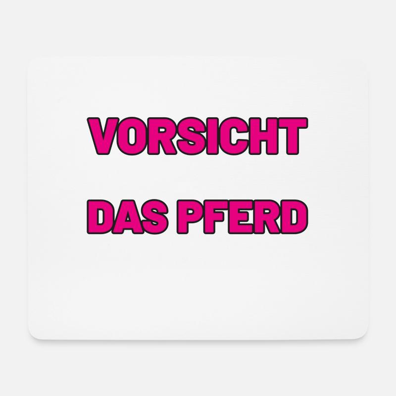 vorsicht vor der Reiterin - Mousepad (Querformat) - Weiß