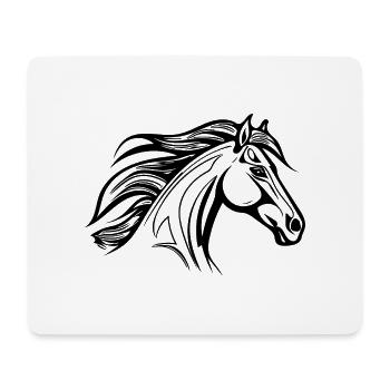 Rassiges Pferd mit Mähne Pferdesport Hengst - Mousepad (Querformat) - Weiß - Vorne