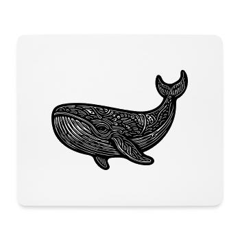 Grosser schwimmender Wal Vintage Meerestier - Mousepad (Querformat) - Weiß - Vorne
