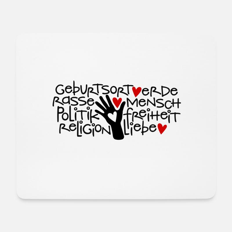 Mensch Liebe - Mousepad (Querformat) - Weiß