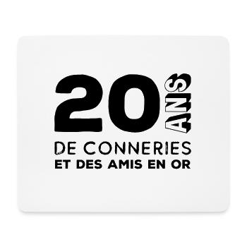 20 ans de conneries - Tapis de souris (format paysage) - blanc - Devant
