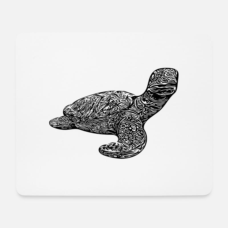 Elegante vintage Wasserschildkröte - Mousepad (Querformat) - Weiß