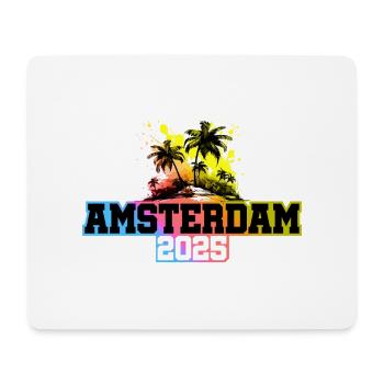 Amsterdam 2025 Palmiers Multicolores - Tapis de souris (format paysage) - blanc - Devant