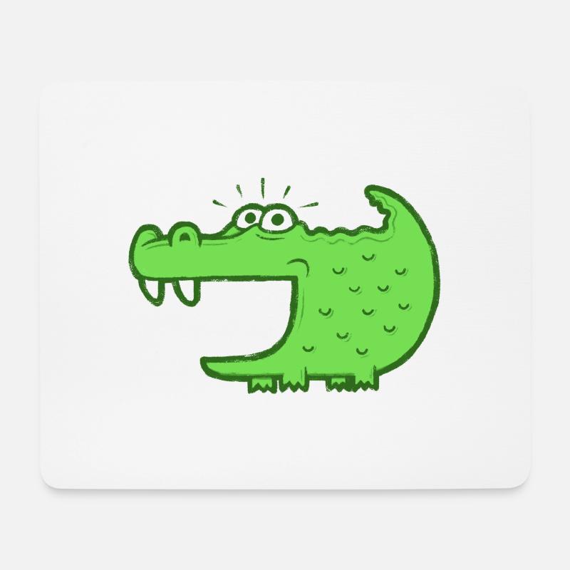 Krokodil - Mousepad (Querformat) - Weiß